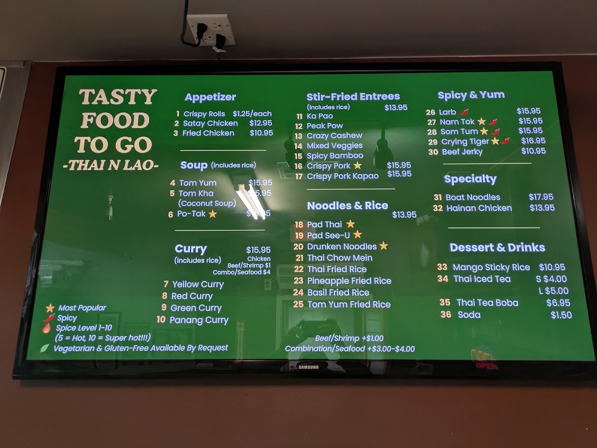 Menu Tasty Food To Go - Thai & Lao-2